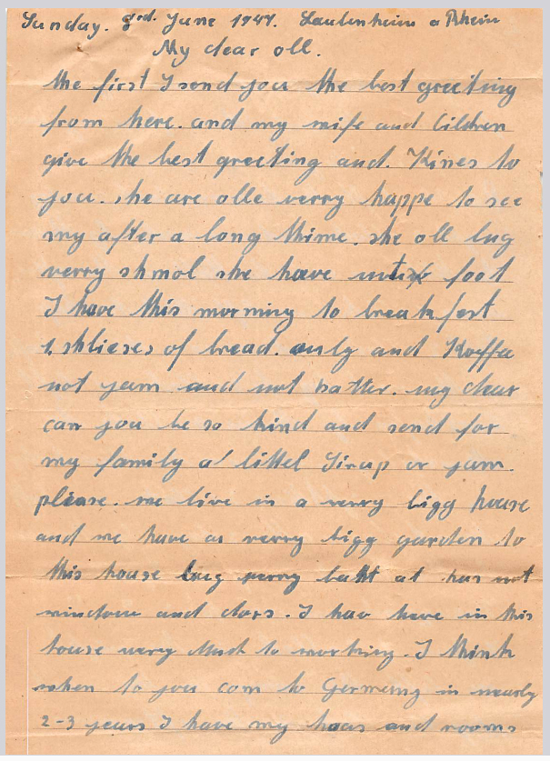 POW letter to Banstead